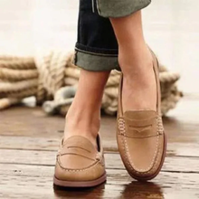 Marion | Damen Bequeme Loafer Schuhe Klassisch in Khaki