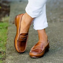 Marion | Damen Bequeme Loafer Schuhe Klassisch in Braun