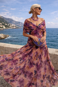 Elena | Maxikleid für Feste mit V-Ausschnitt Beach in Verzauberter Garten