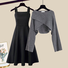 Elisa | Mila™ Gemütliches Herbstkleid Set in Grau