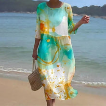 Miranda™ - Elegantes Blumen-Sommerkleid in Grün