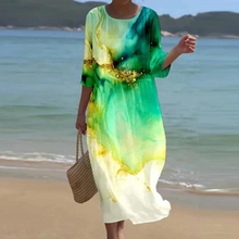 Miranda™ - Elegantes Blumen-Sommerkleid in Dunkelgrün
