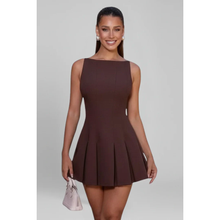 Mirella | Damen Minikleid Sommer Schlicht Elegant in Braun