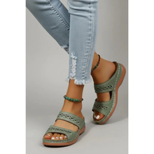 Amalia | Damen Sommer Sandalen Mit Doppelriemen Für Alltag in Grün