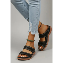 Amalia | Damen Sommer Sandalen Mit Doppelriemen Für Alltag in Schwarz