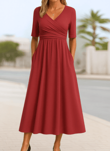 Monic™ - Stylisches Crossover-Kleid in Rot