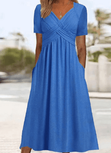 Monic™ - Stylisches Crossover-Kleid in Hellblau