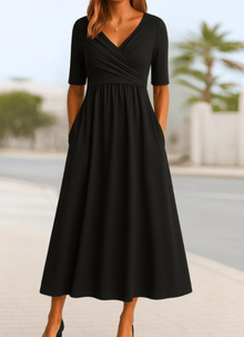 Monic™ - Stylisches Crossover-Kleid in Schwarz