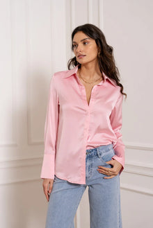 Satin-Hemd in Pink