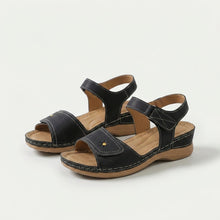Liana - Leichte Sommer-Sandale mit Klettverschluss in Schwarz
