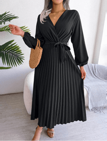 Naomi | Plissee Kleid Festlich in Schwarz
