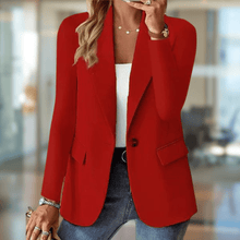 Natalie™ - Klassischer Ein-Knopf-Blazer in Rot