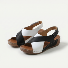Nicole – Orthopädische Sandalen mit offener Spitze in Schwarz/Weiß