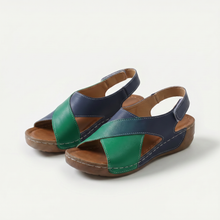 Nicole – Orthopädische Sandalen mit offener Spitze in Grün/Blau