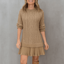 Noa | Kaschmir Strickkleid in Khaki (Fast ausverkauft)