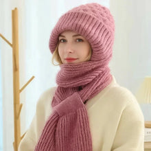 Frieda - Fleecegefütterte Mütze und Windschutzschal in Rose