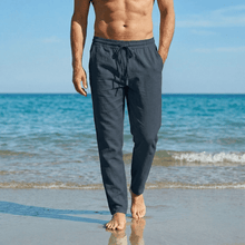 Palermo™ – Leinen Strandhose in Dunkelblau