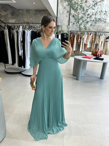 Paya | Elegantes Midikleid mit V‑Ausschnitt in Grün
