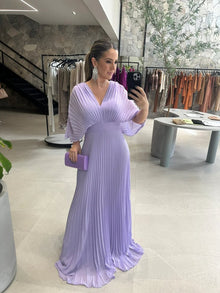 Paya | Elegantes Midikleid mit V‑Ausschnitt in Violett