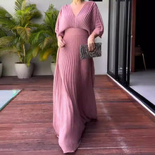 Paya | Elegantes Midikleid mit V‑Ausschnitt in Rosa