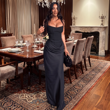 Christina - Schickes Maxikleid ohne Ärmel in Schwarz