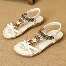 Damen Mehrriemen Orthopädische Boho Sandalen in Weiß