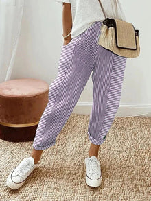 Juliana | Bequeme Streifenhose in Lila