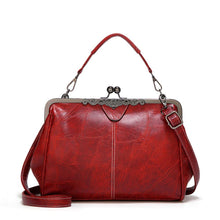 Vintage Kuss-Schloss Handtasche in Rot