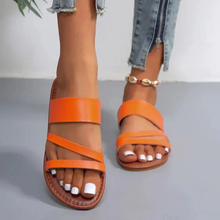 Reese | Damen Flache Sandalen Sommer in Orange