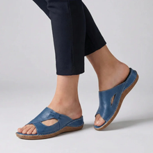Renata | Damen Elegante Komfort Sandalen Offen in Blau