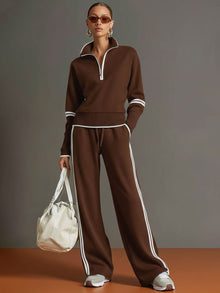 Emma | Retro-Sportset im Komfort-Stil in Braun