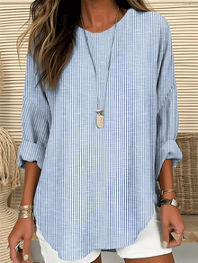 Rhea™ - Trendy Gestreifte Bluse in Blau