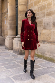 Blazer-Kleid in Burgunder