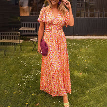 Romy | Sommerkleid mit V-Ausschnitt in Orange