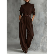 Rosalie | Damen Jumpsuit Mit Hoher Taille in Braun
