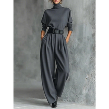 Rosalie | Damen Jumpsuit Mit Hoher Taille in Grau