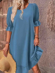 Sally™ - Sommerkleid mit Rüschen in Blau