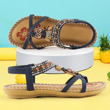 Damen Mehrriemen Orthopädische Boho Sandalen in Blau