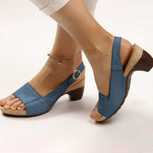 Laura– Orthopädische Absatzsandalen Damen in Blau