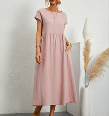 Alina | Schickes Leinenkleid für den Sommer in Rosa