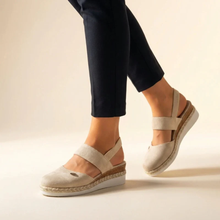 Selin | Damen Komfort Sandalen Espadrille Plattform in Beige