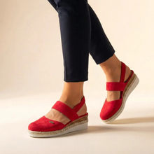 Selin | Damen Komfort Sandalen Espadrille Plattform in Rot