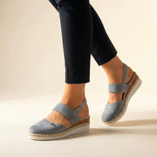 Selin | Damen Komfort Sandalen Espadrille Plattform in Grau