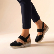 Selin | Damen Komfort Sandalen Espadrille Plattform in Schwarz