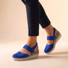 Selin | Damen Komfort Sandalen Espadrille Plattform in Blau