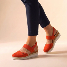 Selin | Damen Komfort Sandalen Espadrille Plattform in Orange