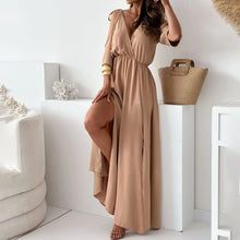 Sienna | Elegantes Kleid mit Seitenschlitz in Kamel