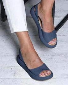 Sommer Sandalen für Damen mit geformtem Fußbett | Offene Riemchen in Blau