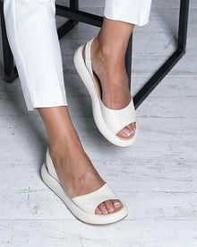 Sommer Sandalen für Damen mit geformtem Fußbett | Offene Riemchen in Weiß