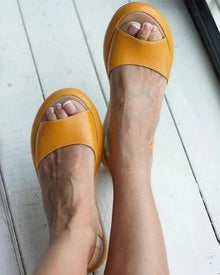 Sommer Sandalen für Damen mit geformtem Fußbett | Offene Riemchen in Gelb